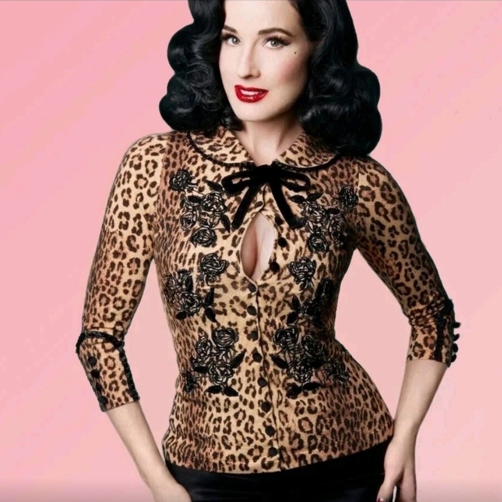 Wheels And Dollbaby Limited Edition Mademoiselle Leopard Dita Cardigan, Sz 8 US